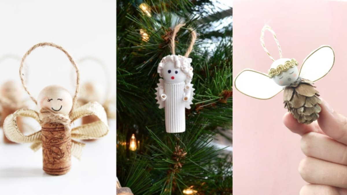 Vánoční andílci: Vyrobte si je z korku, šišek nebo těstovin