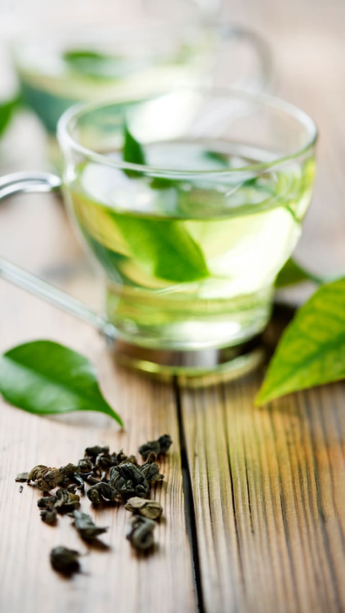Potraviny vrásky zelený čaj