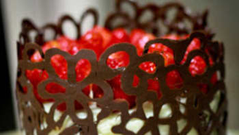 dortík s čokoládovou krajkou