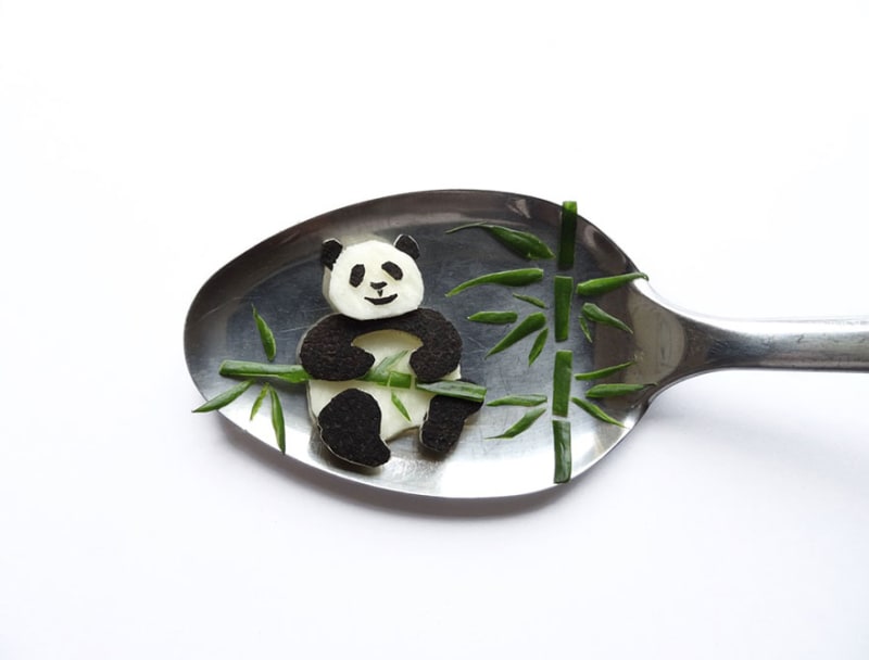 Umění na lžíci - panda