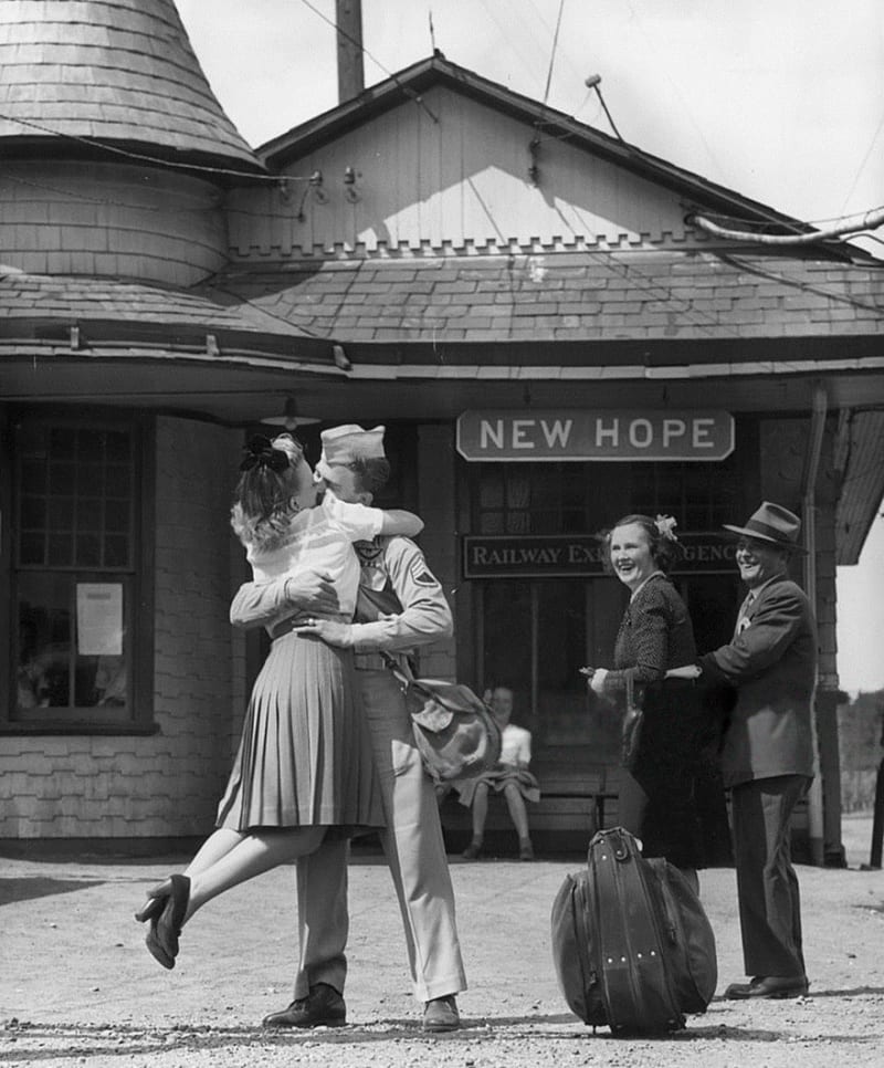 Vlaková stanice New Hope, Connecticut, 1945