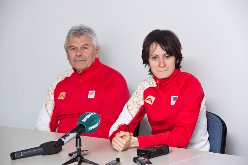 Martina Sáblíková s trenérem Petrem Novákem