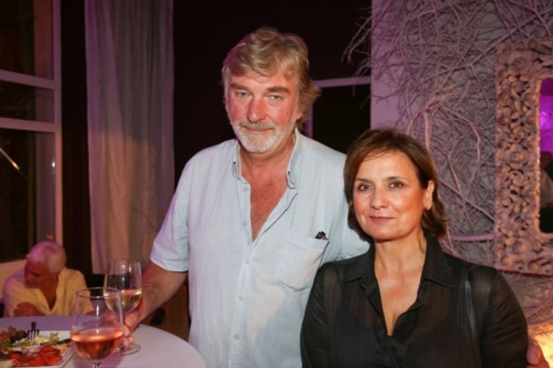 Veronika Freimanová s  hercem Vladimírem Kratinou na večírku Cest domů