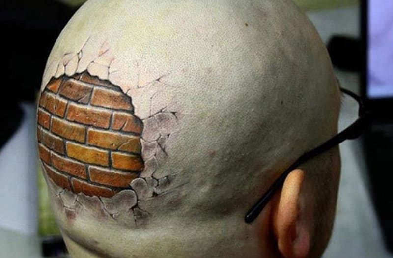 3D tetování - Tvrdá hlava