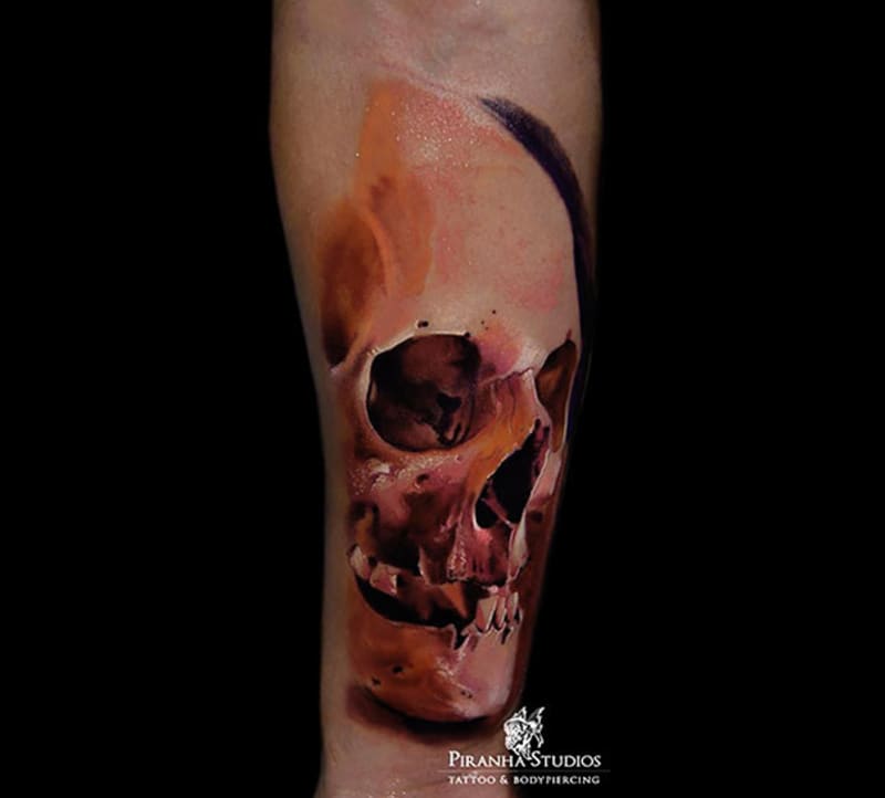 3D tetování - Lebka je často předlohou pro tetování
