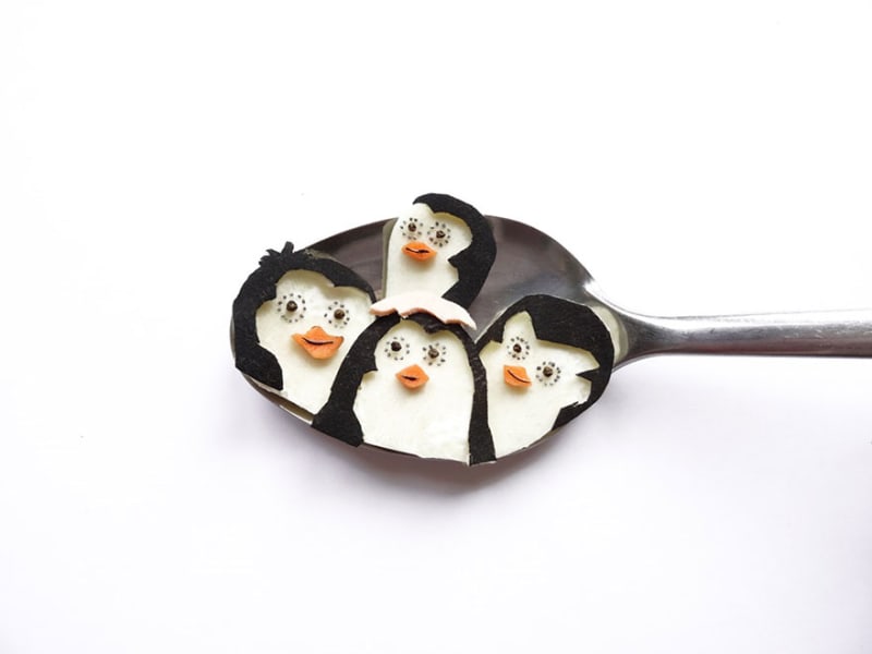 Umění na lžíci - tučňáci