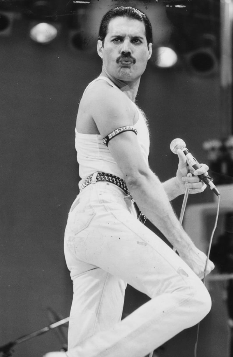 Freddie Mercury, koncert Live Aid, rok 1985.