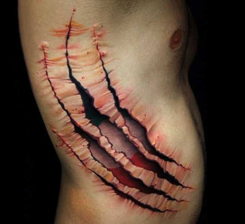 3D tetování - Po napadení vlkodlaka?