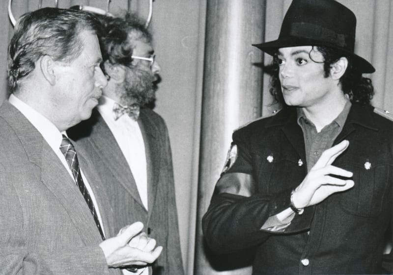 Václav Havel a Michael Jackson v roce 1996.