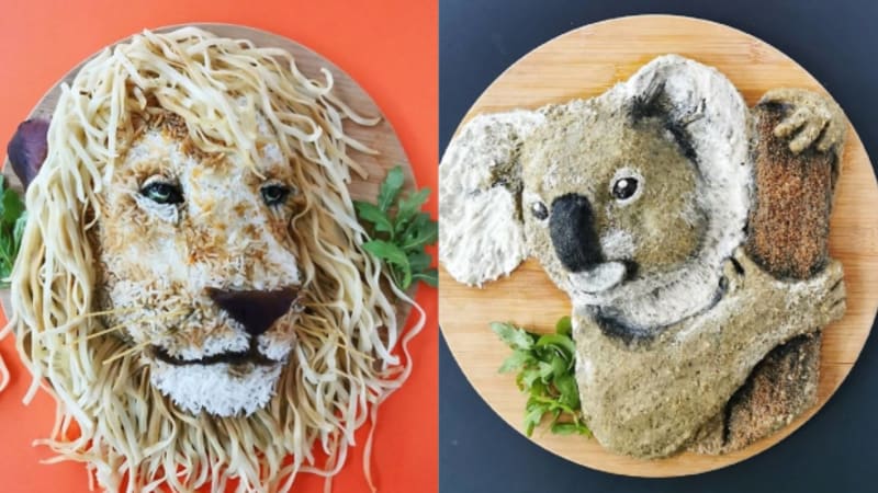 K obědu lev, k večeři koala: Maminka vytváří pro své děti neuvěřitelná jídla
