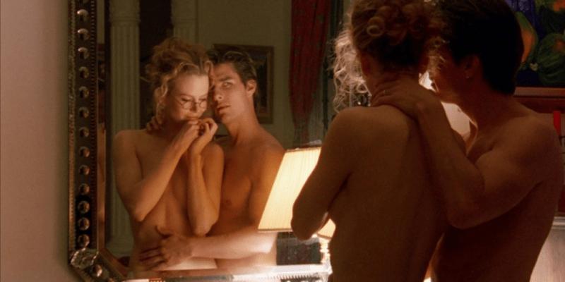 Nicole Kidman a Tom Cruise při intimní scéně ve filmu Spalující touha (1999)