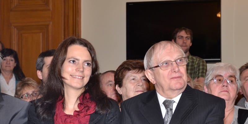 Jiří Suchý s druhou manželkou