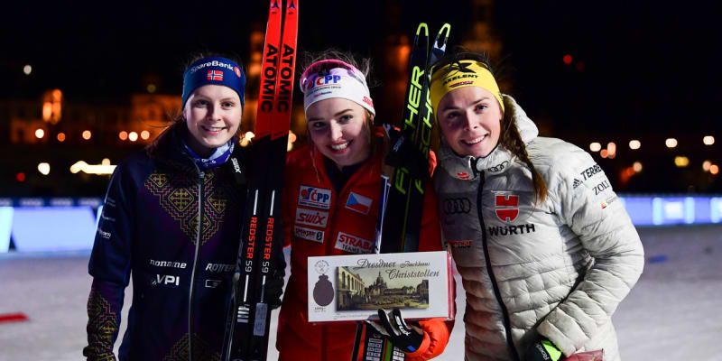 Tereza Beranová (uprostřed) - běh na lyžích