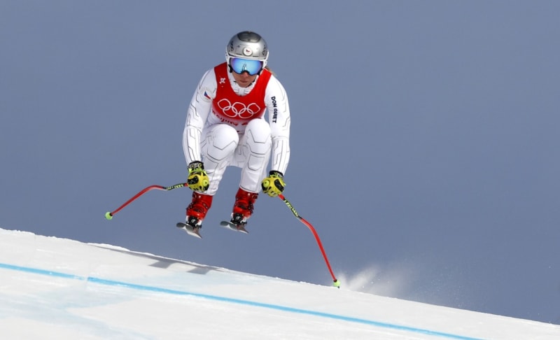 Ester Ledecká během olympijského super-G