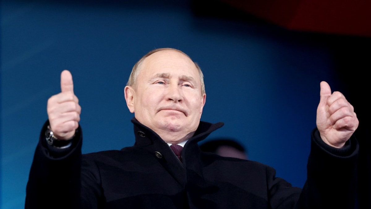 Ruský prezident Vladimir Putin při zahájení zimních olympijských her v Pekingu.