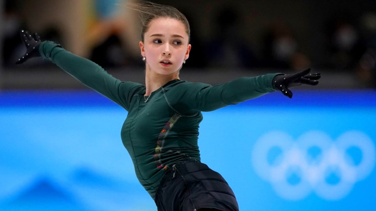 Kamila Valijevová při tréninku na ZOH 2022 v Pekingu