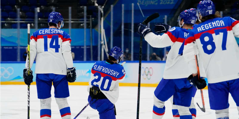 Slovenští hokejisté porazili USA ve čtvrtfinále olympijského turnaje.