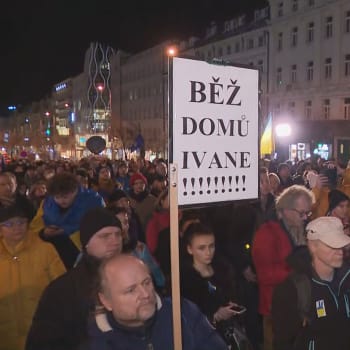 Demonstrace v Praze na podporu Ukrajiny.