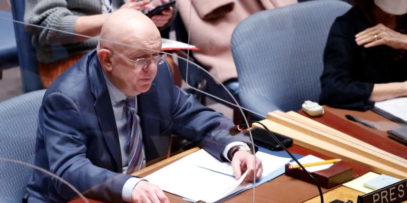 Ruský velvyslanec při OSN Vasilij Něbenzja