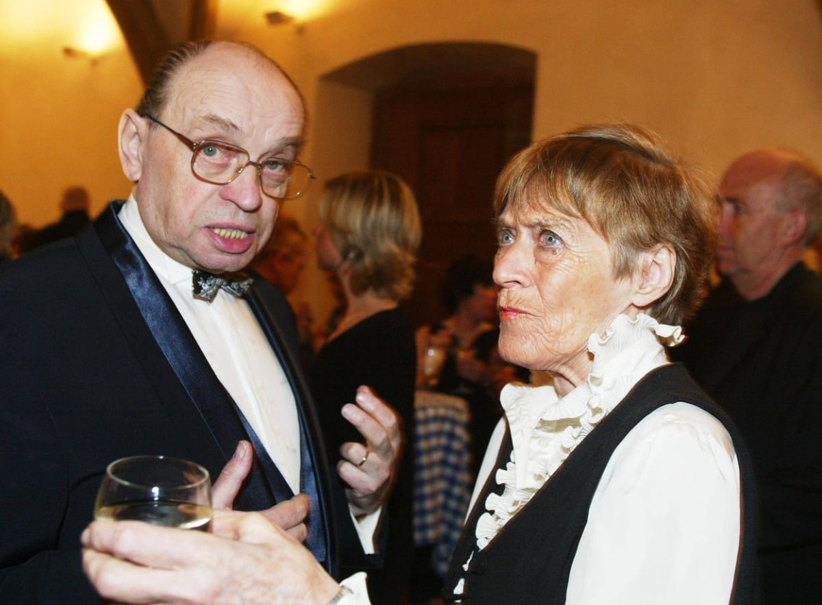 Luba Skořepová s hereckým kolegou Janem Teplým na předávání cen Thálie v roce 2005.