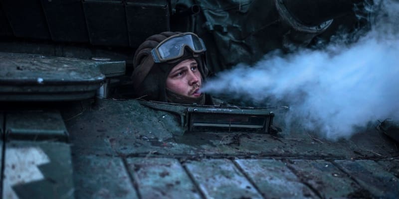 Ukrajinský voják v Doněcku