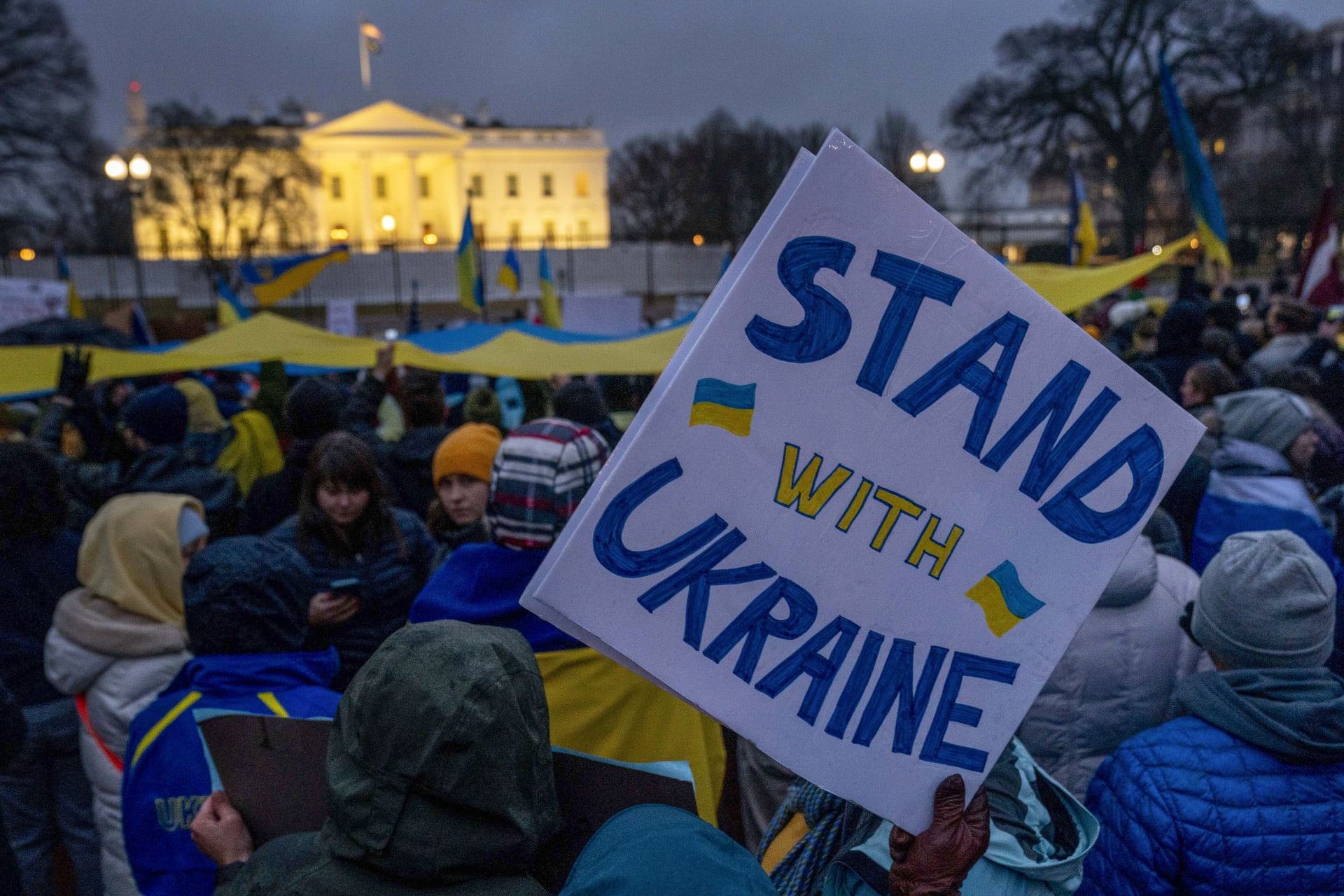 Protesty proti válce na Ukrajině v americkém Washingtonu 