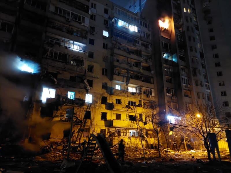 Zničený dům na předměstí Kyjeva