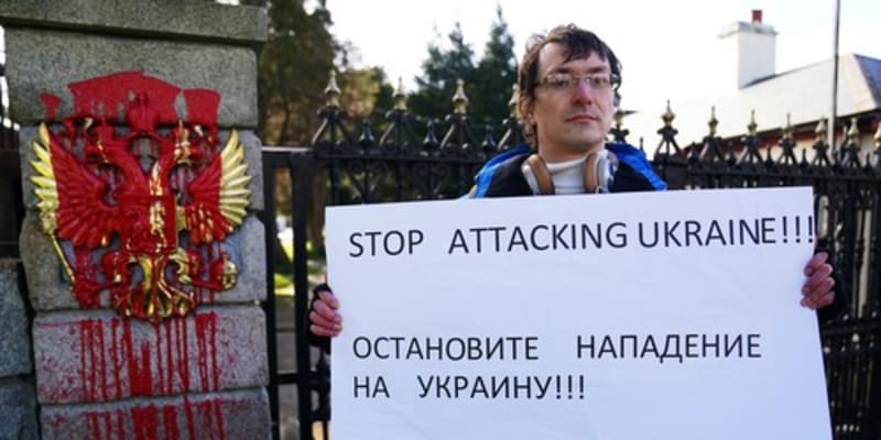 Protesty proti válce na Ukrajině