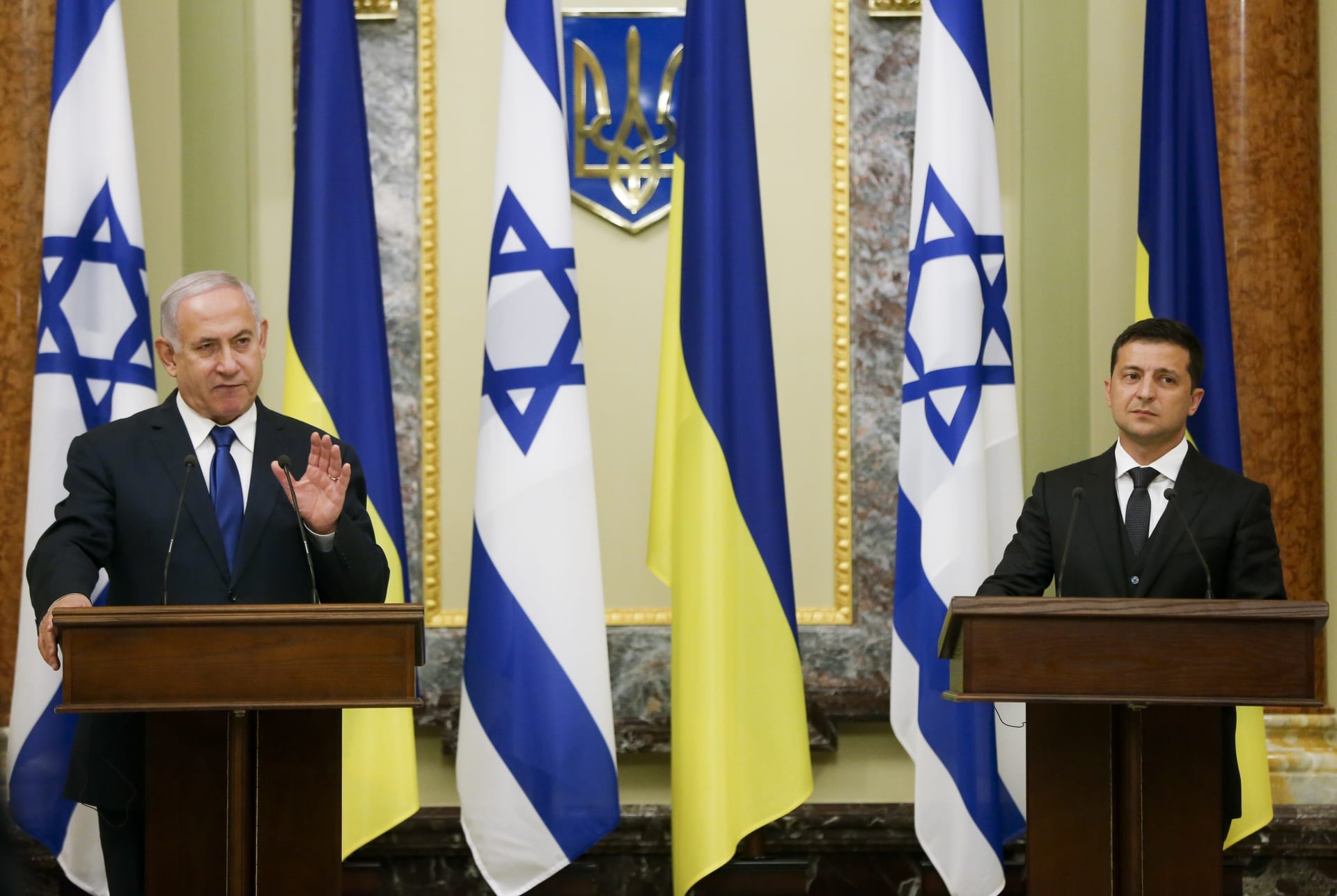 Volodymyr Zelenskyj a Benjamin Netanjahu