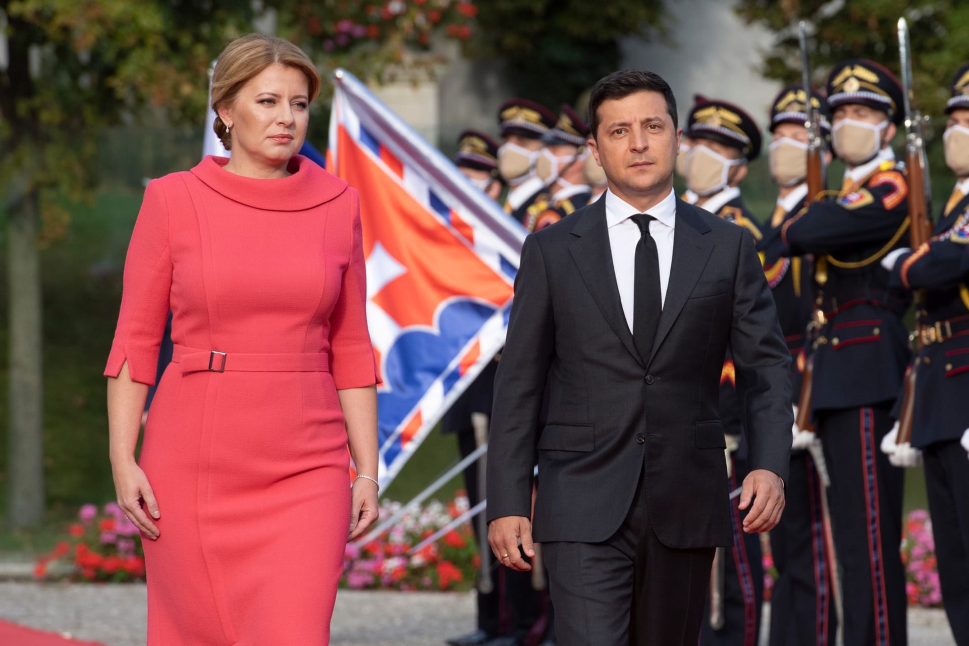 Slovenská prezidentka Zuzana Čaputová a ukrajinský prezident Volodymyr Zelenskyj - září 2020