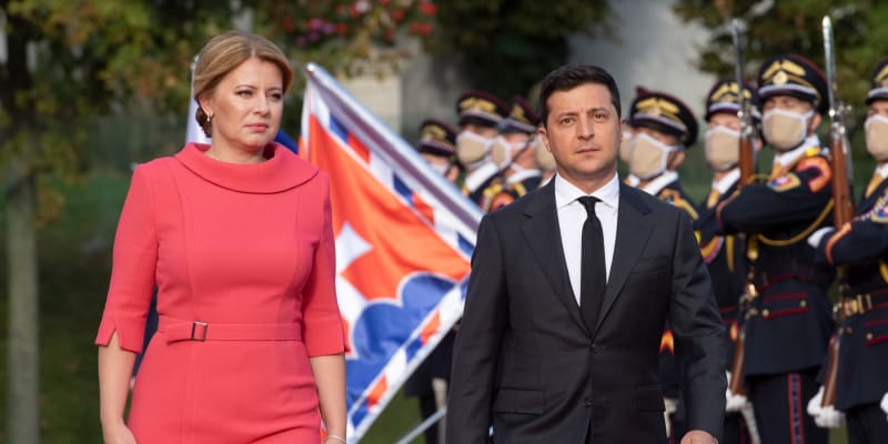 Slovenská prezidentka Zuzana Čaputová a ukrajinský prezident Volodymyr Zelenskyj - září 2020