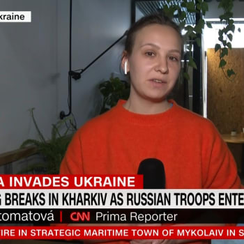 Reportérka CNN Prima NEWS Darja Stomatová v živém vysílání americké CNN v ukrajinského Charkova