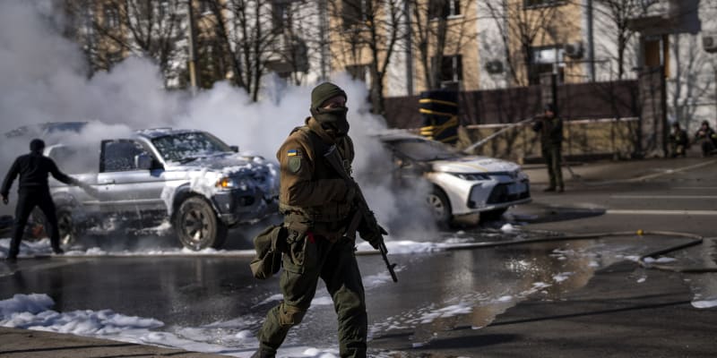Ukrajinští vojáci v Kyjevě