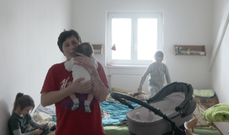 Ukrajinští uprchlíci na ubytovně v Zákupech na Českolipsku.