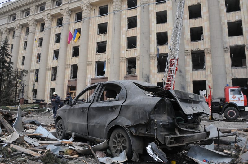Charkov po ostřelování, 1. března