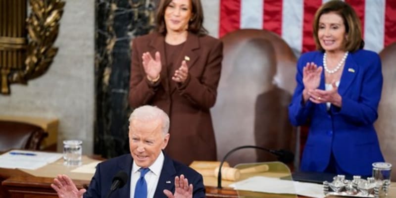 Joe Biden během projevu o stavu unie v americkém Kongresu (2.3.2022)