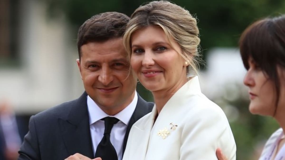 Volodymyr Zelenskyj s manželkou Olenou Zelenskou. 