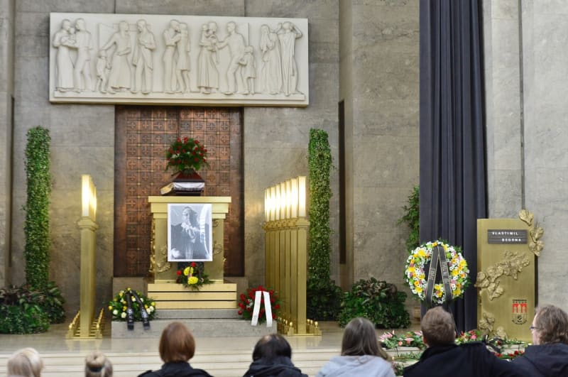 Pohřeb Vlastimila Bedrny v roce 2018.