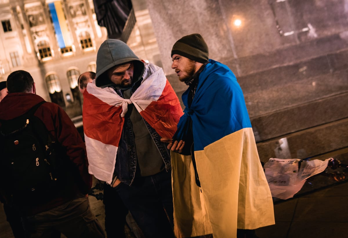 Protestů se zúčastnili Češi, Ukrajinci i Rusové.