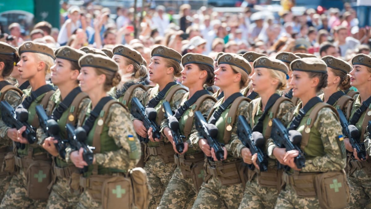 Vojenská přehlídka v Kyjevě v roce 2018