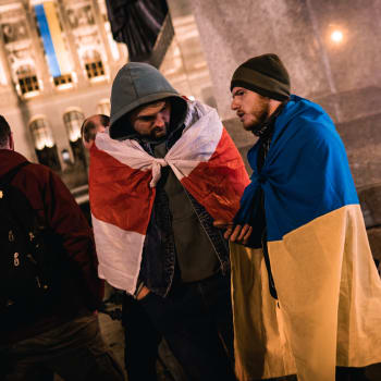 Demonstranti na Václavském náměstí