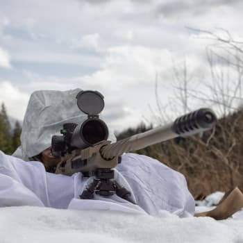 Sniper v přírodě Britské Kolumbie v Kanadě