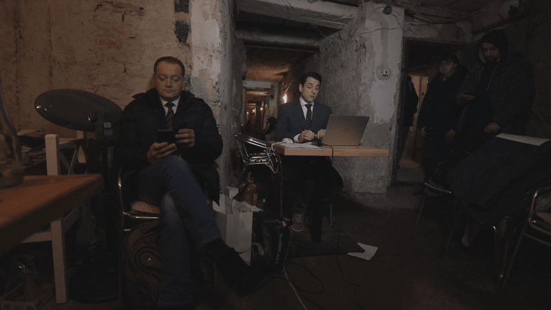 Kyjevská televize vysílá z bunkru.