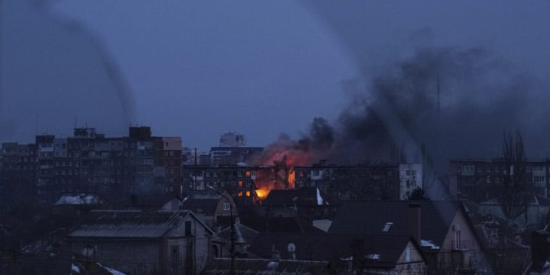 Požár v Mariupolu