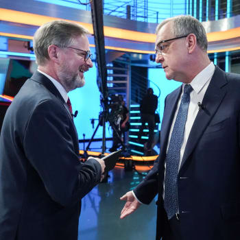 Premiér Petr Fiala (ODS) a Miroslav Kalousek