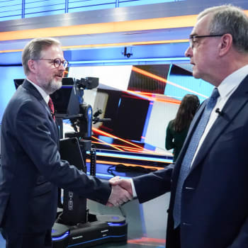 Premiér Petr Fiala (ODS) a Miroslav Kalousek