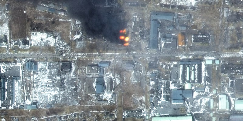 Letecké snímky ukazují zkázu Mariupolu. 