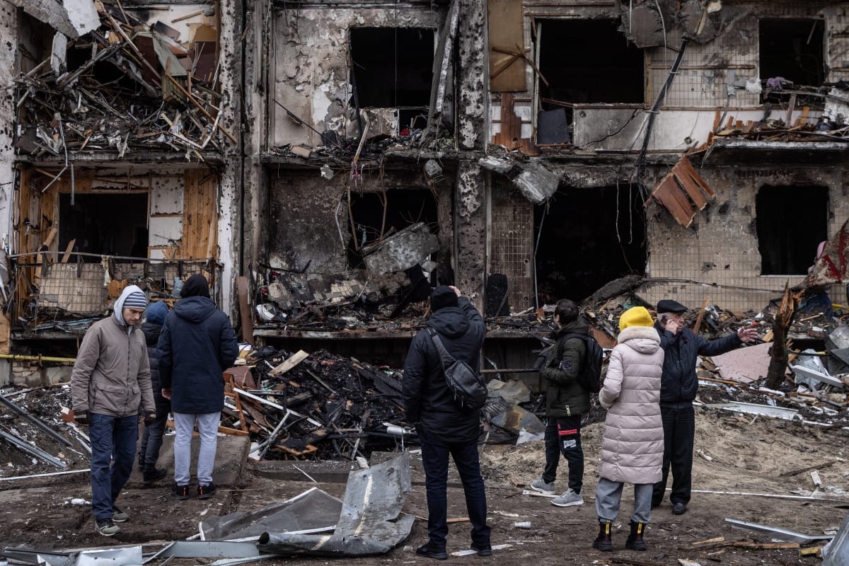 Následky ruského ostřelování Kyjeva, 15.března