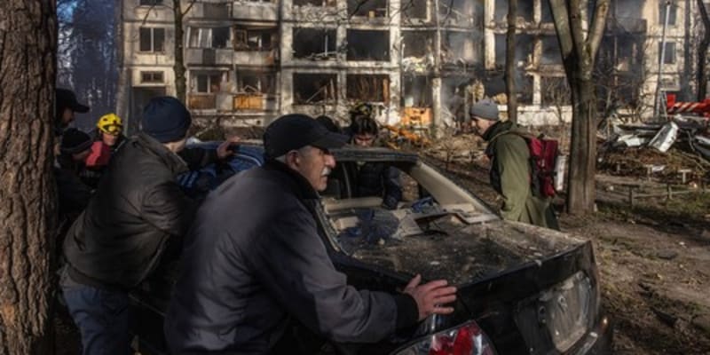 Následky ruského ostřelování Kyjeva (15.3.)
