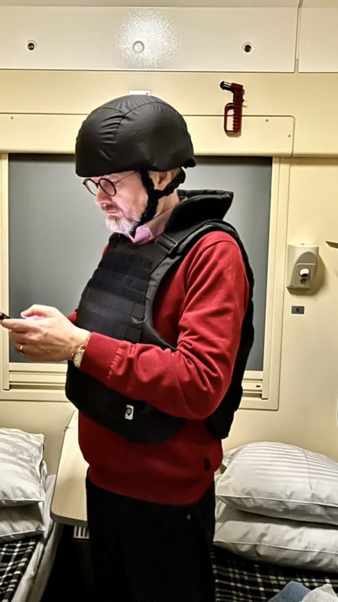 Petr Fiala ve vlaku z Kyjeva, 16. března 2022